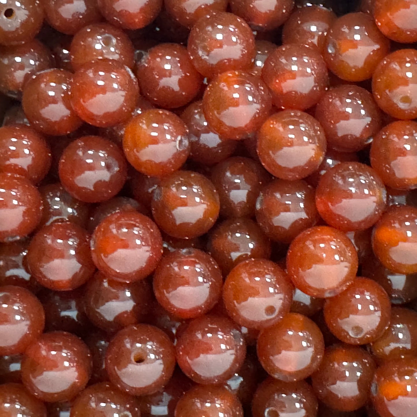 Red agate 10mm round bead 40 pcs with string kit