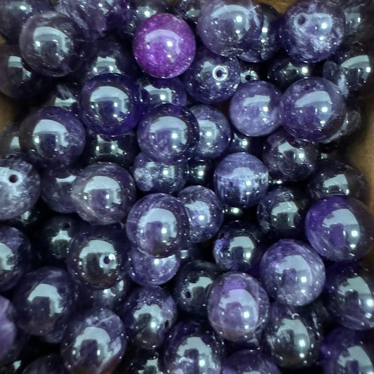 Amethyst 10mm round bead 40 pcs with string kit